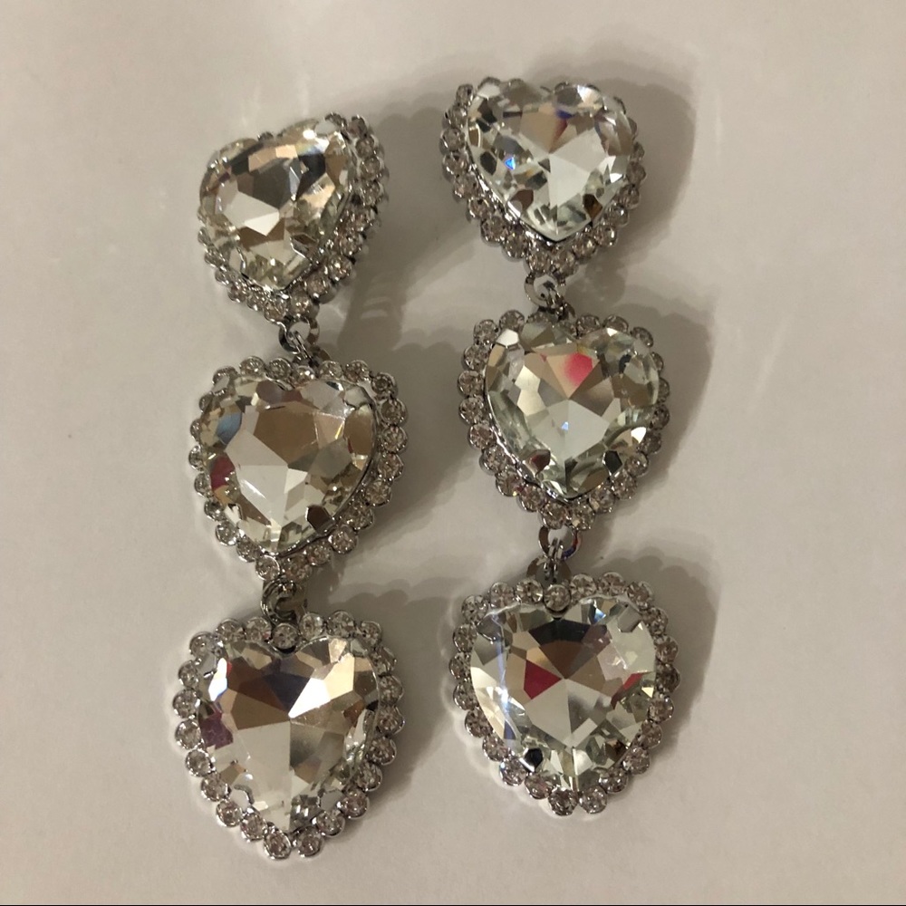 Alessandra rich hearts drop crystal earrings NEW - Picture 7 of 7